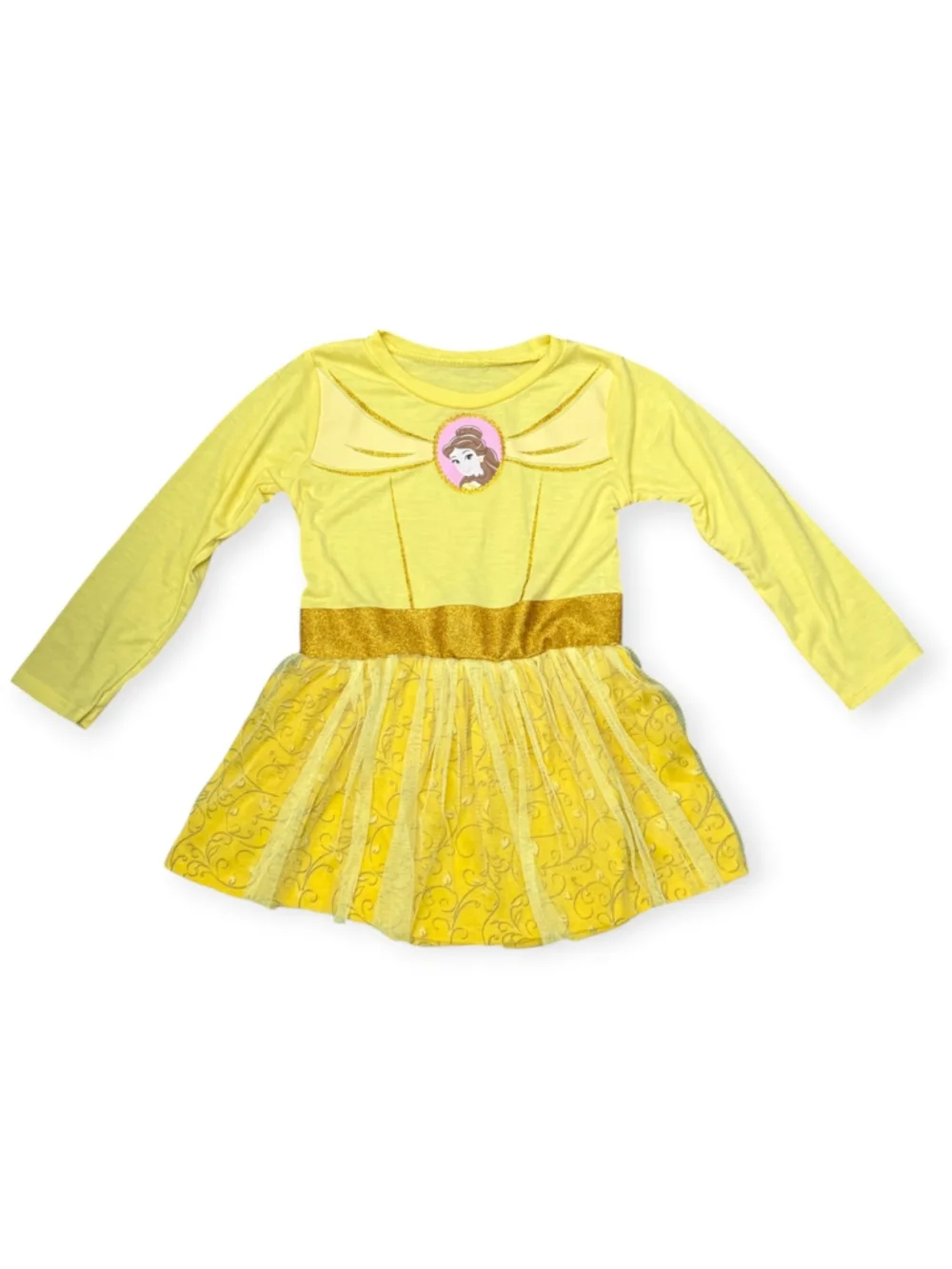Disney Princess Belle Beauty and the Beast Tutu Dress Yellow Gold 4T